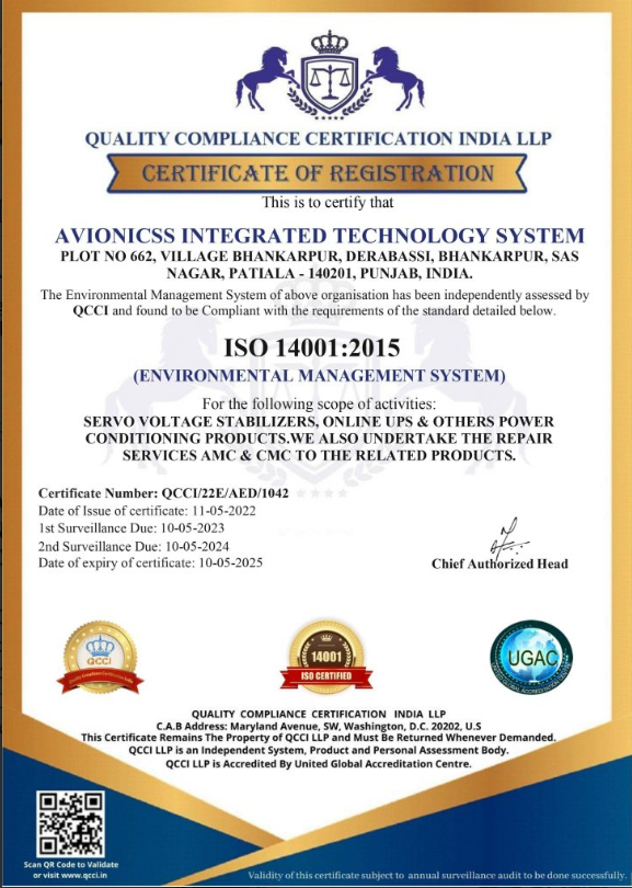 ISO 14001:2015 Environmental Management System certificate