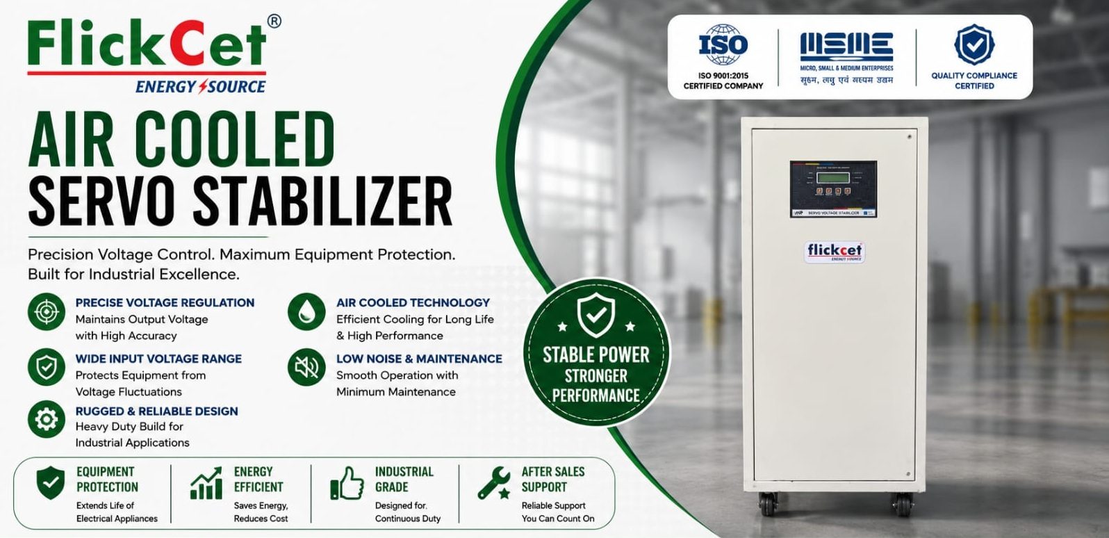 FlickCet Air Cooled Servo Stabilizer