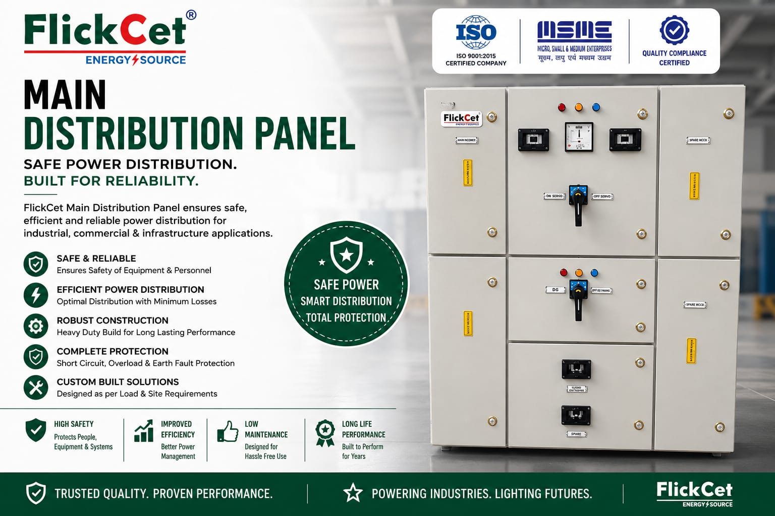 FlickCet Main Distribution Panel — safe power distribution